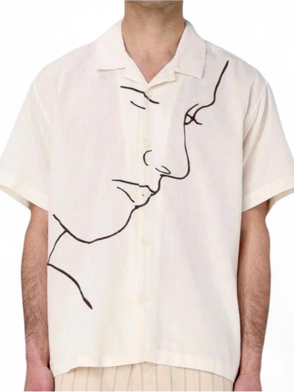 Obey Rare Linen Ivory Button Down Shirt Frances Woven Unbleached Nwot